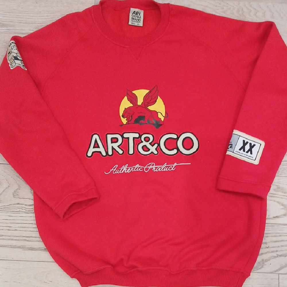 Art & Co Authentic Product Vibrant Red Men's Crewneck Sweatshirt, XL